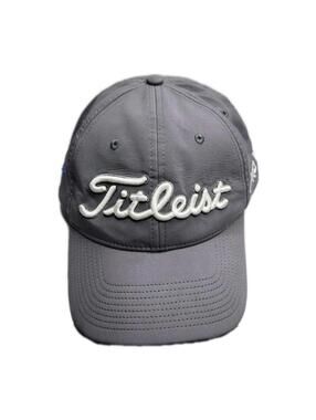 Titleist Hat Cap Adjustable Gray Embroidered Razor Tech. Strap Back  Pro V1
